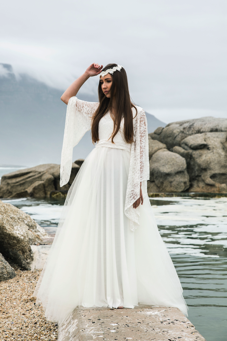 Bell sleeve Wedding Dress