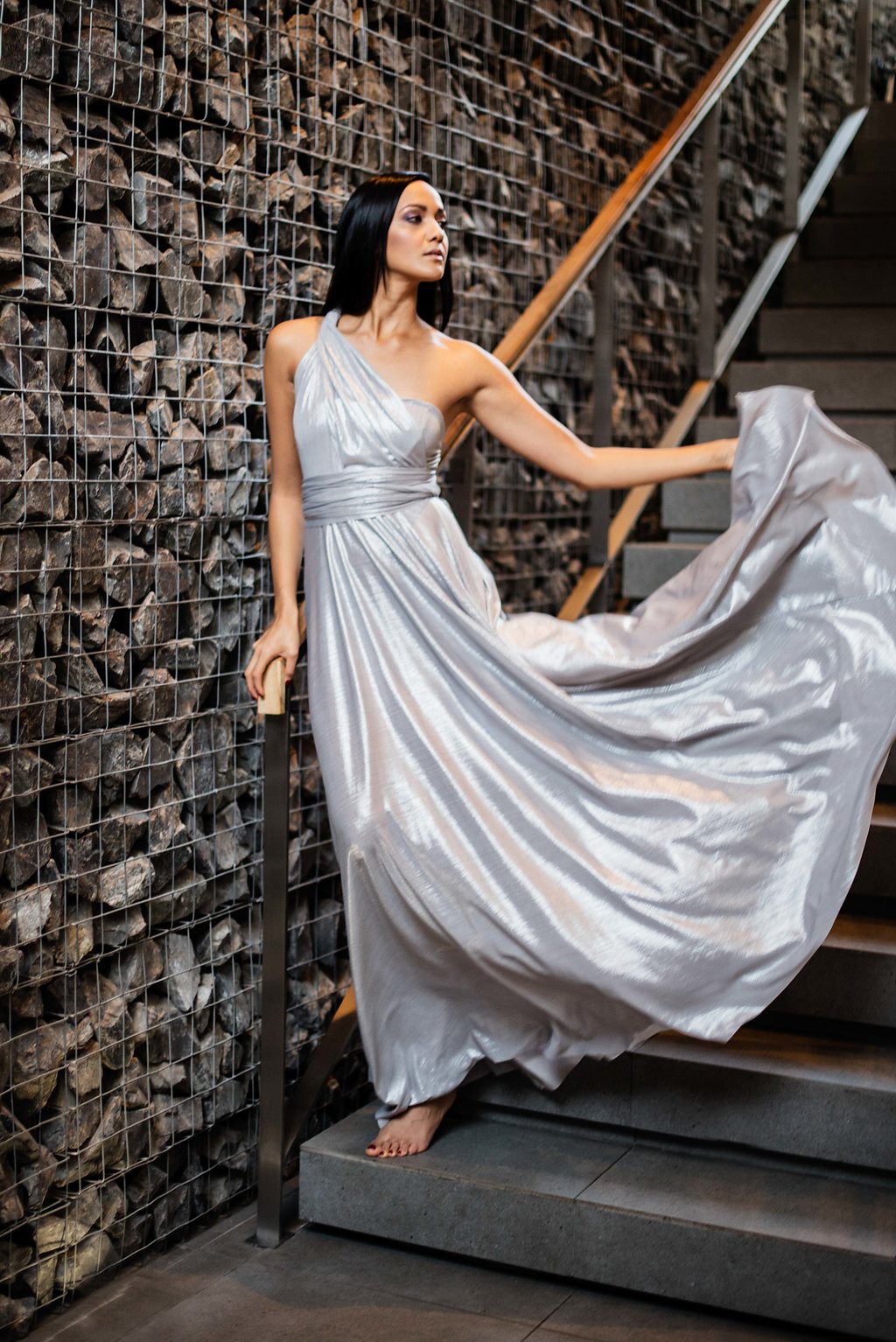 metallic infinity dress