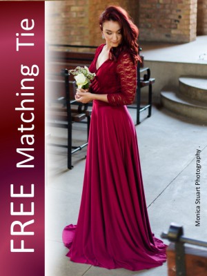 Amber Rose Bridesmaids Dresses with FREE Matching Ties