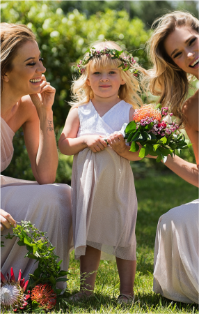 Sleeveless Amber-Rose Flower Girl Dress with Gliiter Mesh Skirt