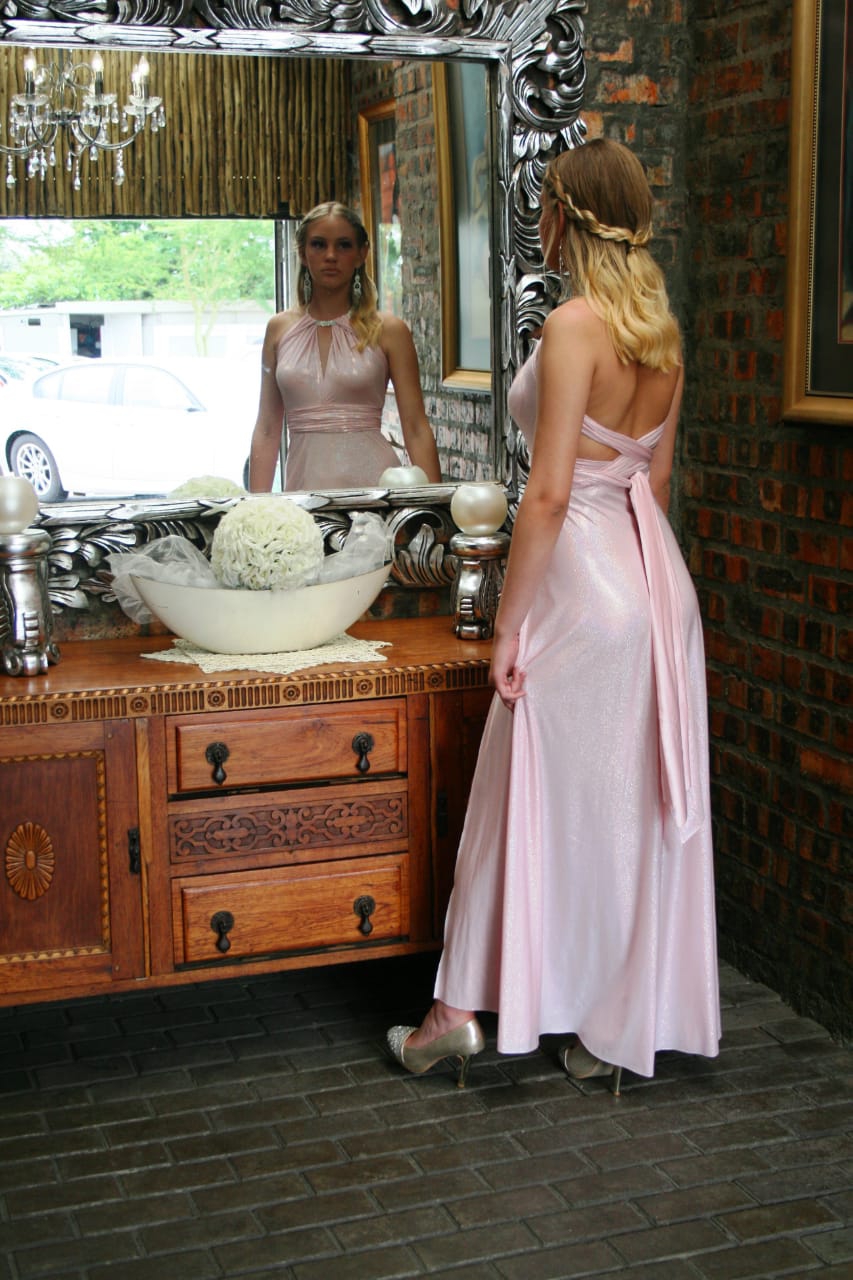 Pink Holographic Bridesmaids Dress