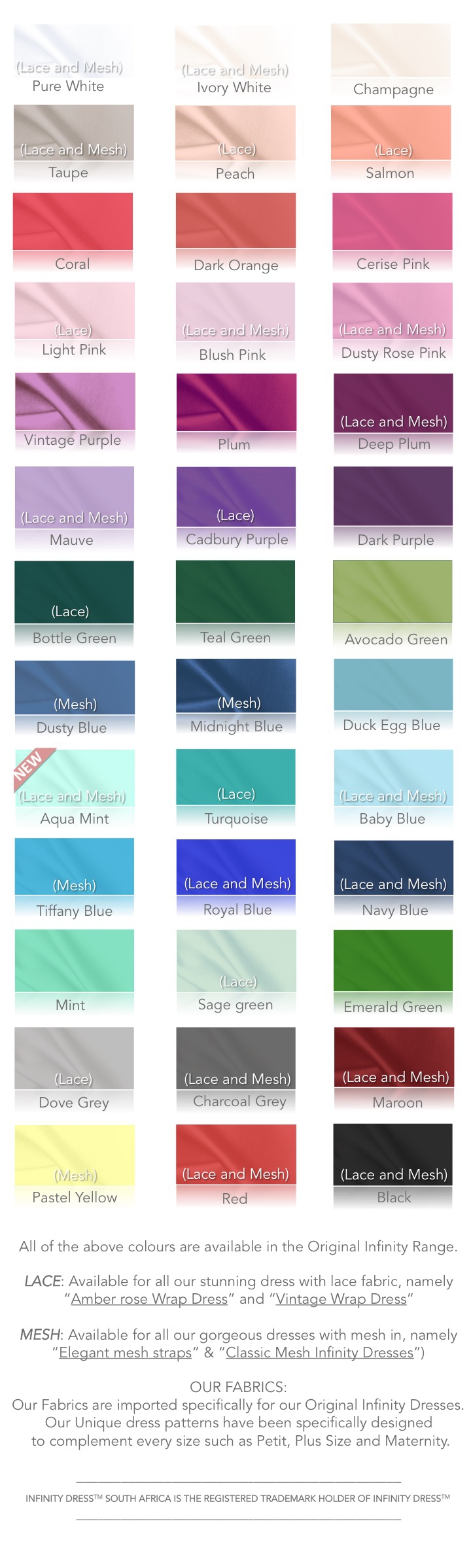 Dress Color Chart