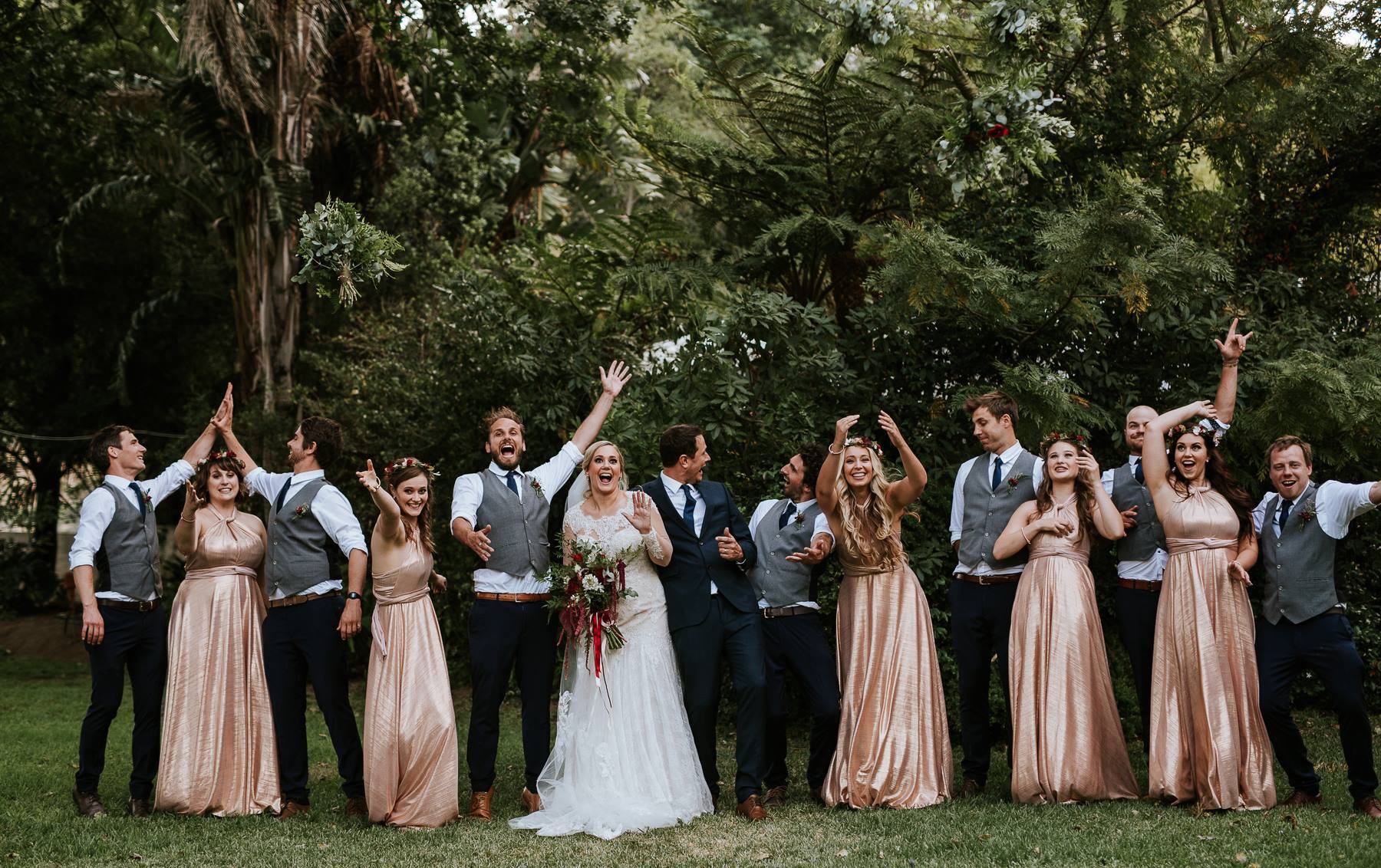 Metallic Rose Gold Bridesmaids Dress, Nicola's Wedding, South Africa